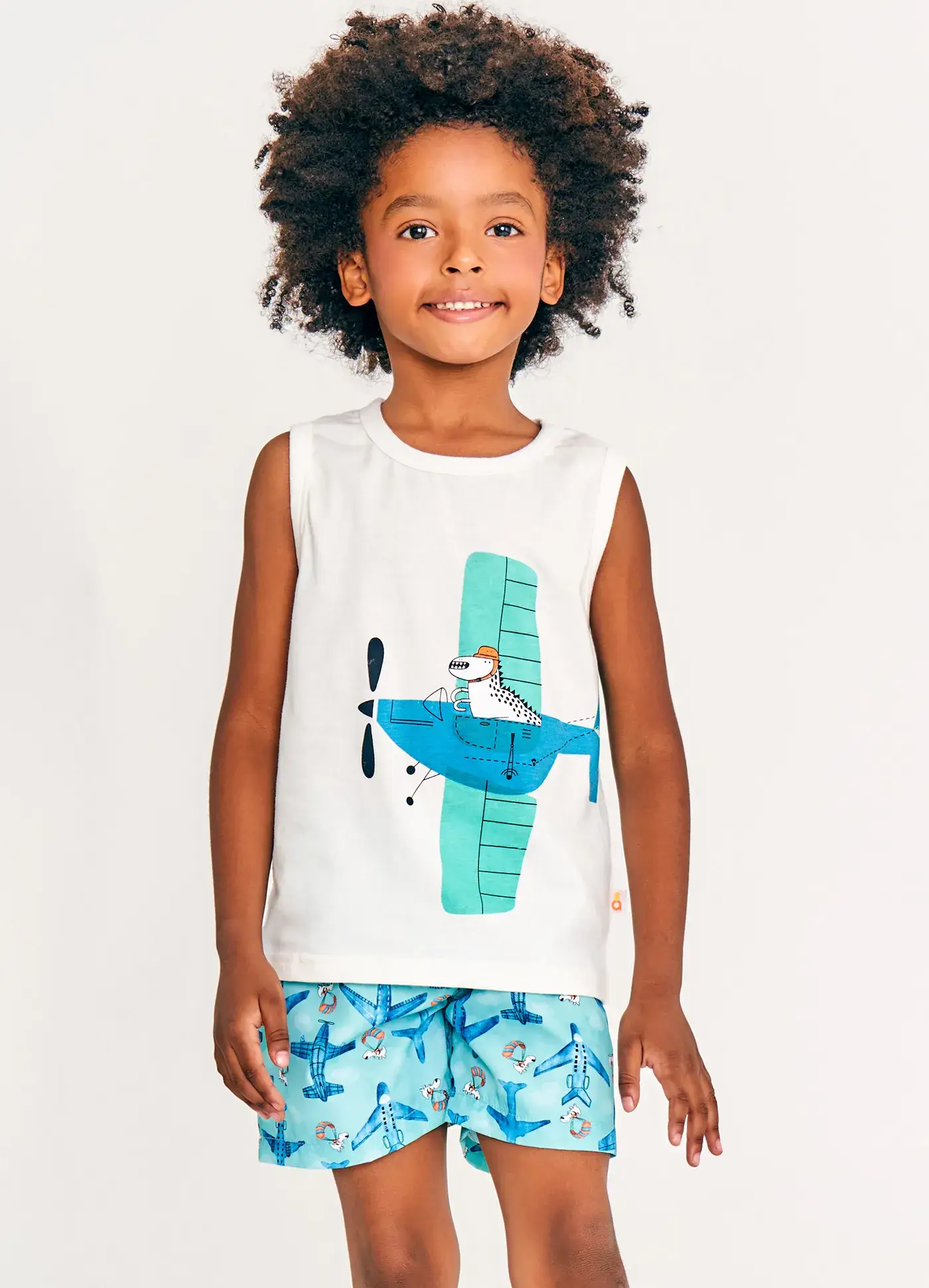 CONJ. AVIAO OFF WHITE E VERDE