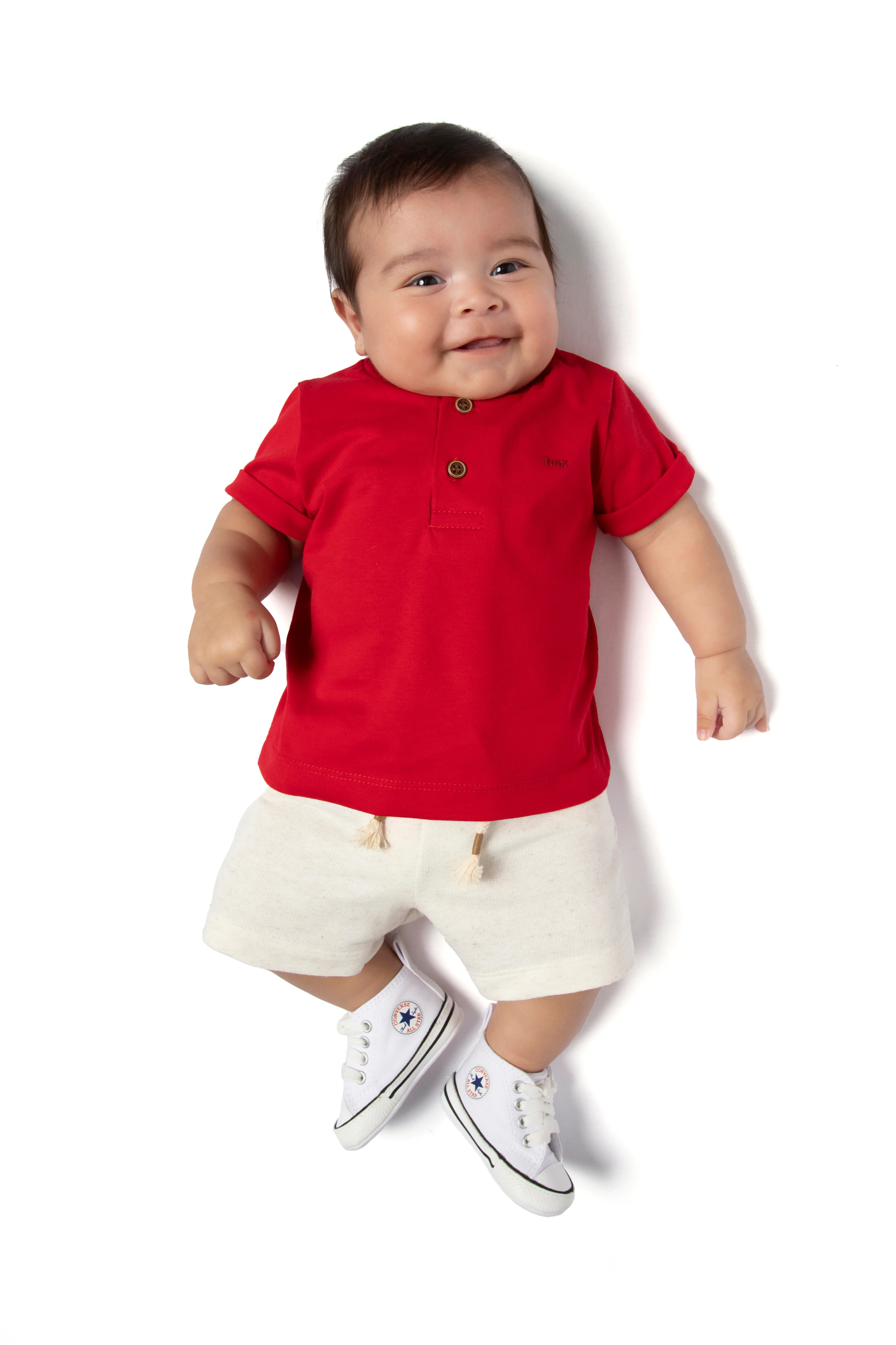 CONJ. CAMISETA MEIA MALHA E BERMUDA MOLETOM SEM FELPA