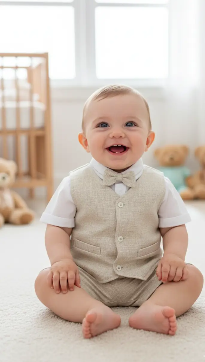 CONJUNTO BODY,COLETE,GRAVATINHA E BERMUDA SOCIAL CORES BEGE E BRANCO