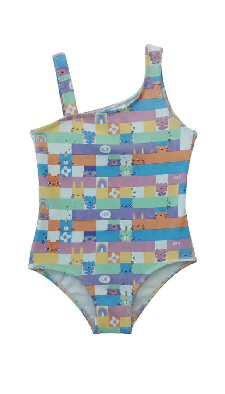 MAIO MANGA COM ALÇA CORES: ESTAMPADO NAS CORES:ABACAXI/AZUL IMPERIAL