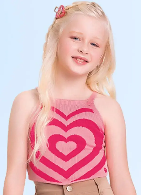 REGATA CROPPED EM TRICOT FAKINI COR ROSA 