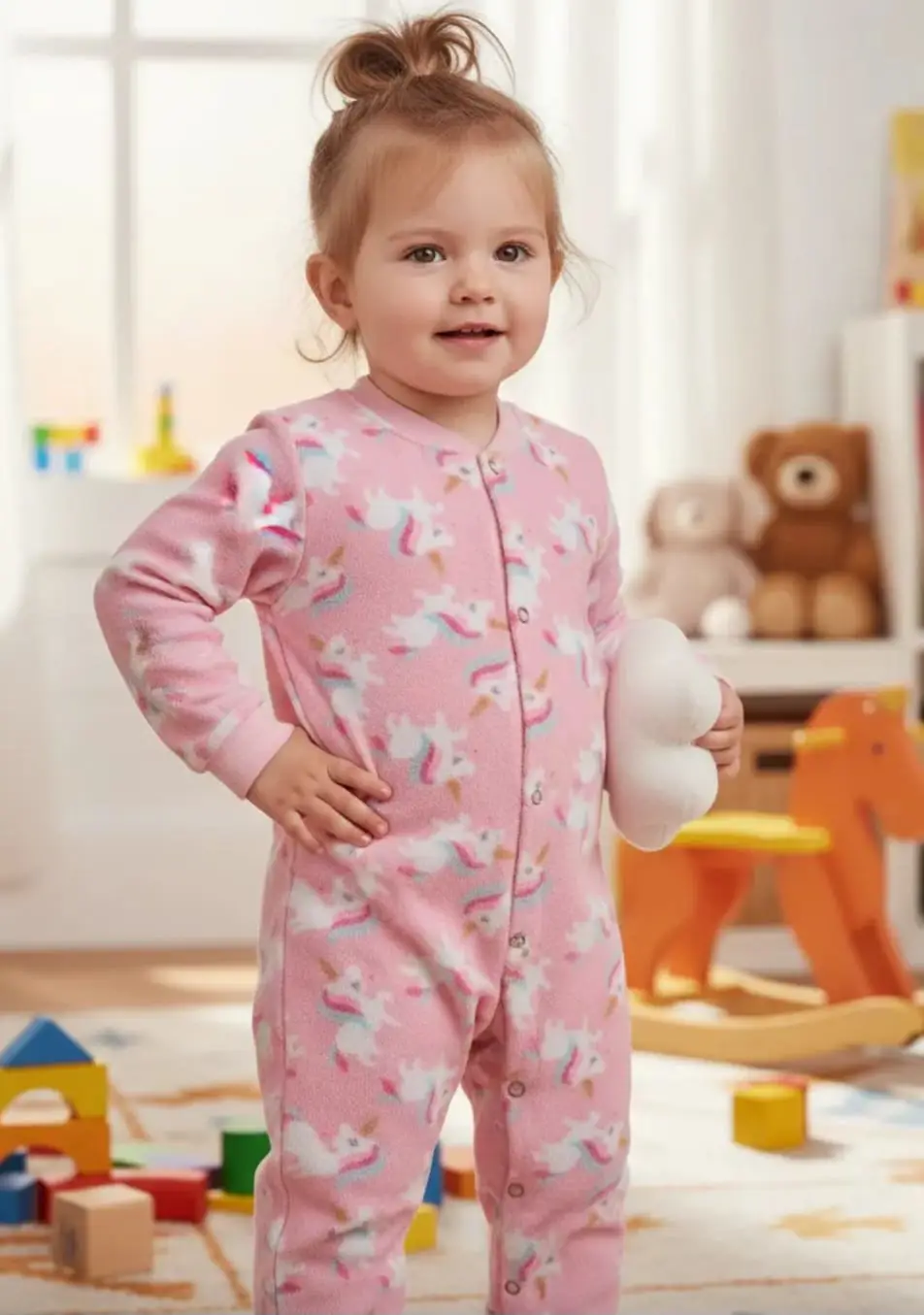 Miniatura MACACAO PIJAMA TIP TOP COR ESTAMPADO/ROSA  1