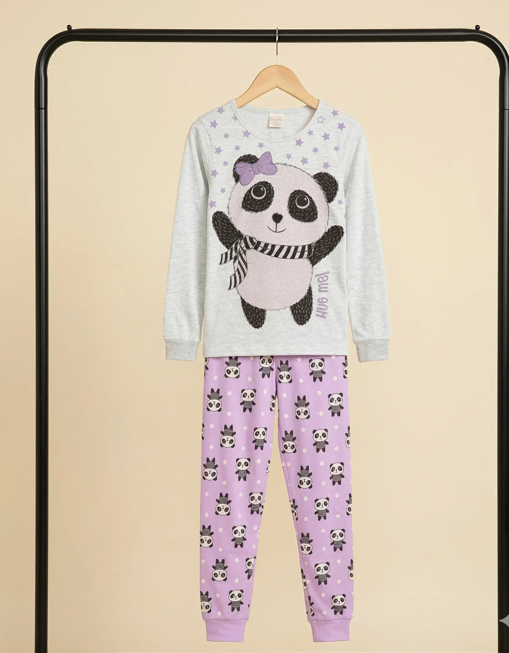 Miniatura PIJAMA LONGO FEMININO KYLY  CORES  MESCLA WHITE E LAVANDA 2
