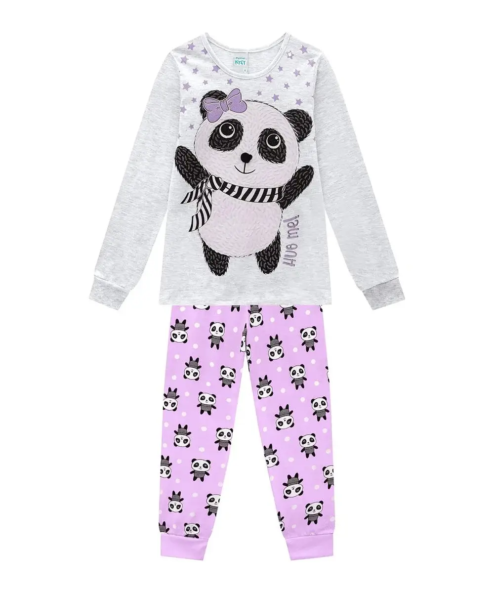 Miniatura PIJAMA LONGO FEMININO KYLY  CORES  MESCLA WHITE E LAVANDA 3