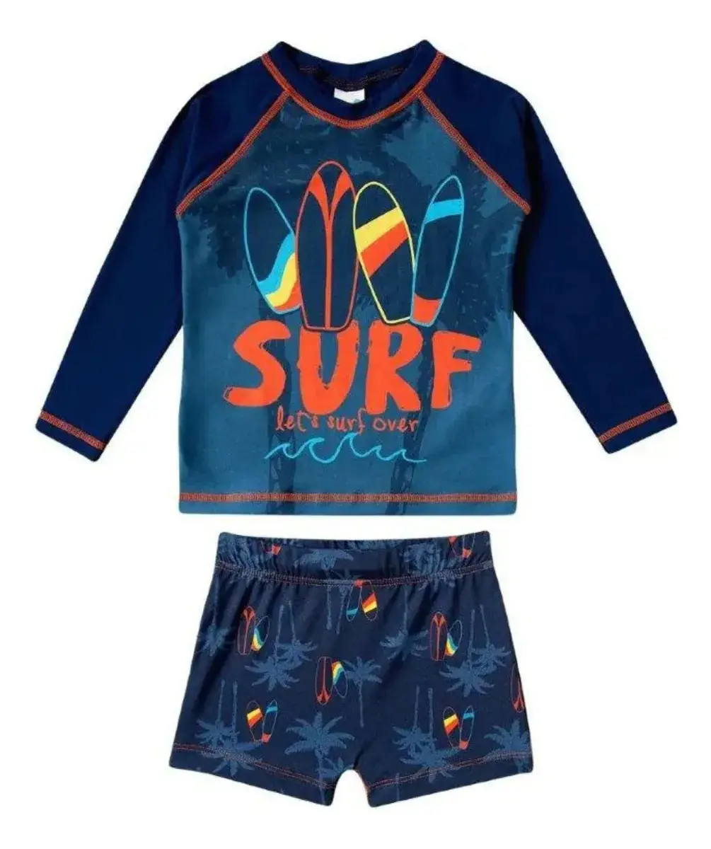 Miniatura CONJUNTO PRAIA CAMISA FPS COM SUNGA JUVENIL TEMA SURF COR MARINHO 2