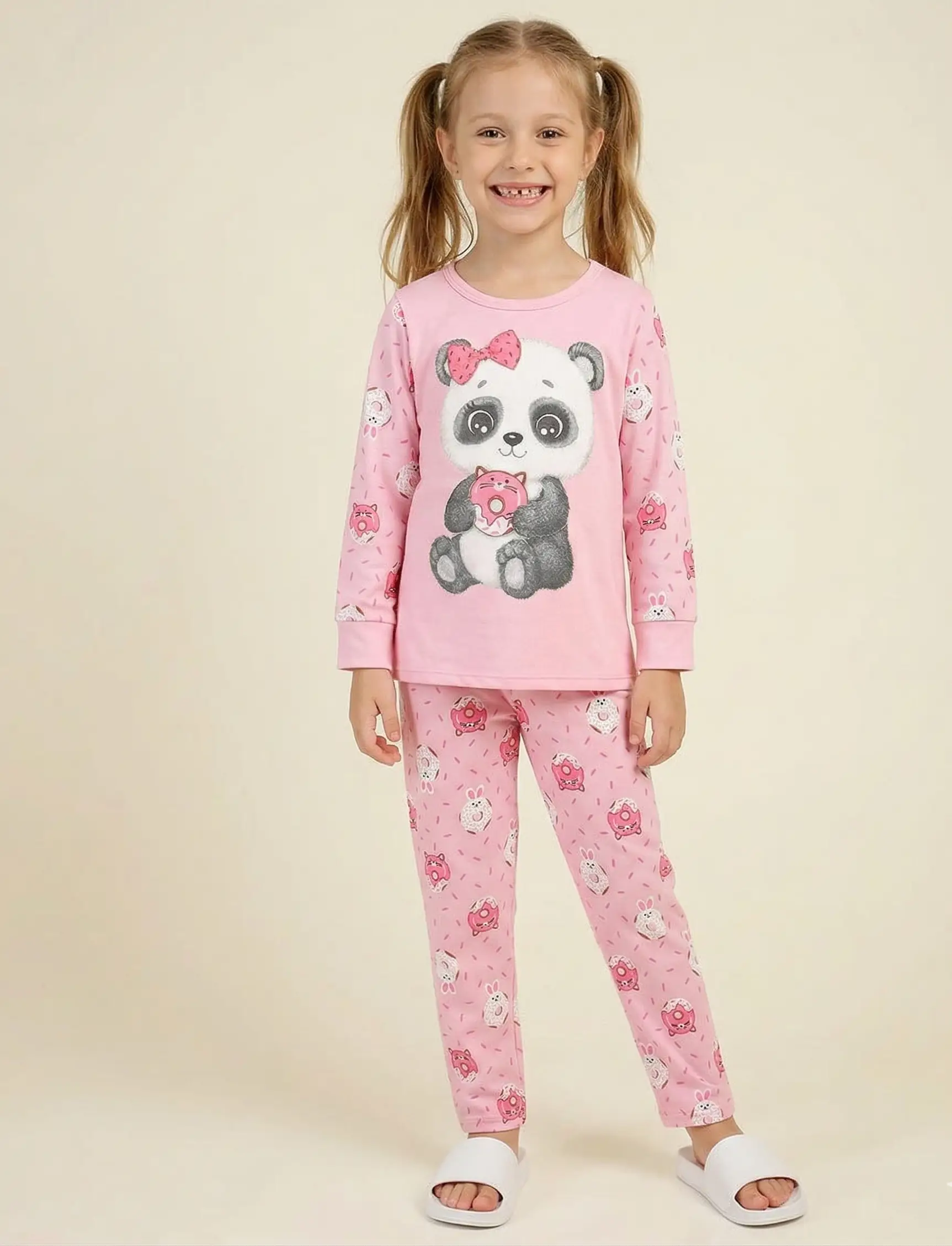 PIJAMA MANGA LONGA FEMININO KYLY COR ROSA 