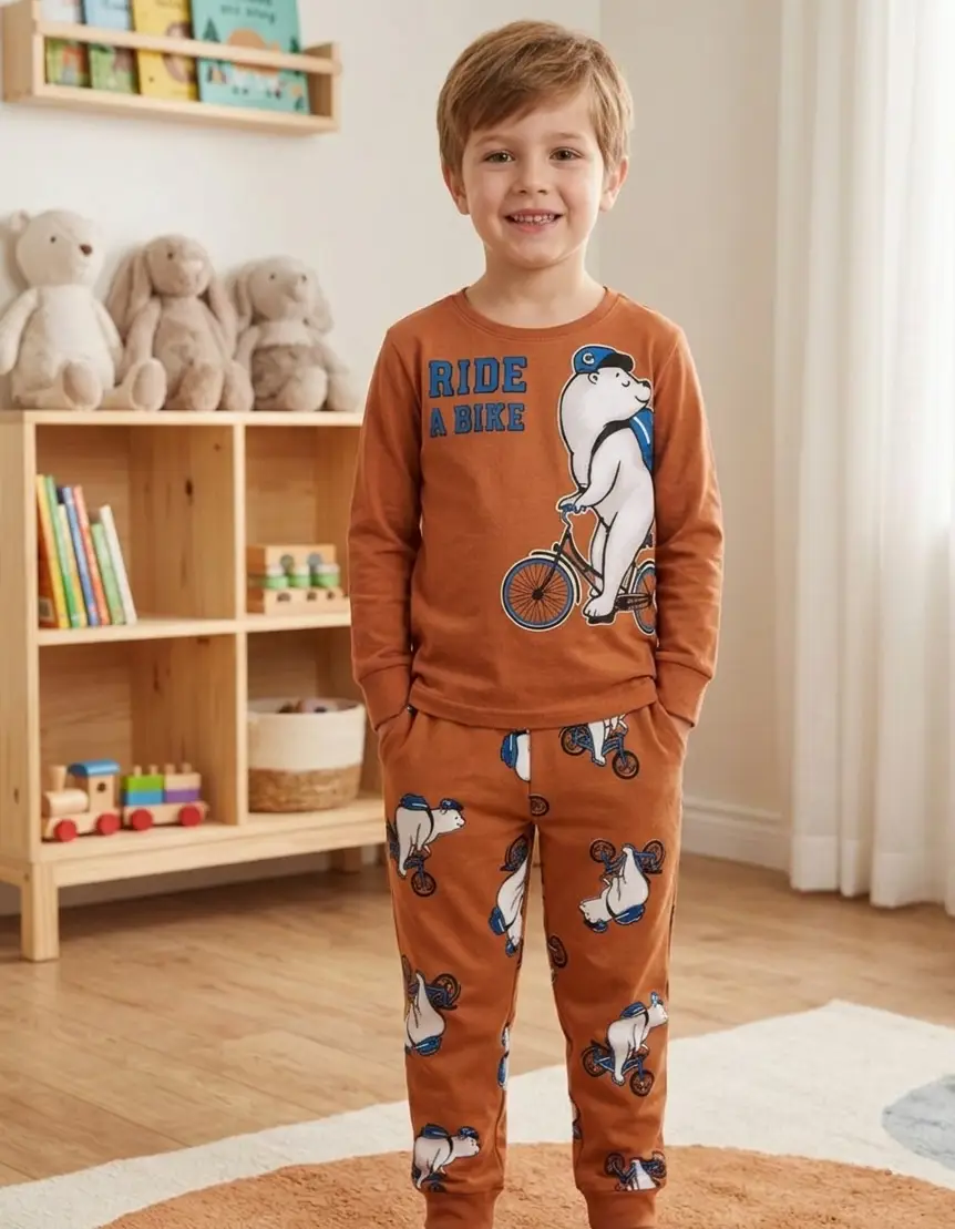 PIJAMA MASCULINO COR TELHA 