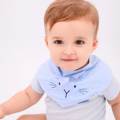 BABADOR BANDANA TEMA COELHA ZIP TOYS COR AZUL 