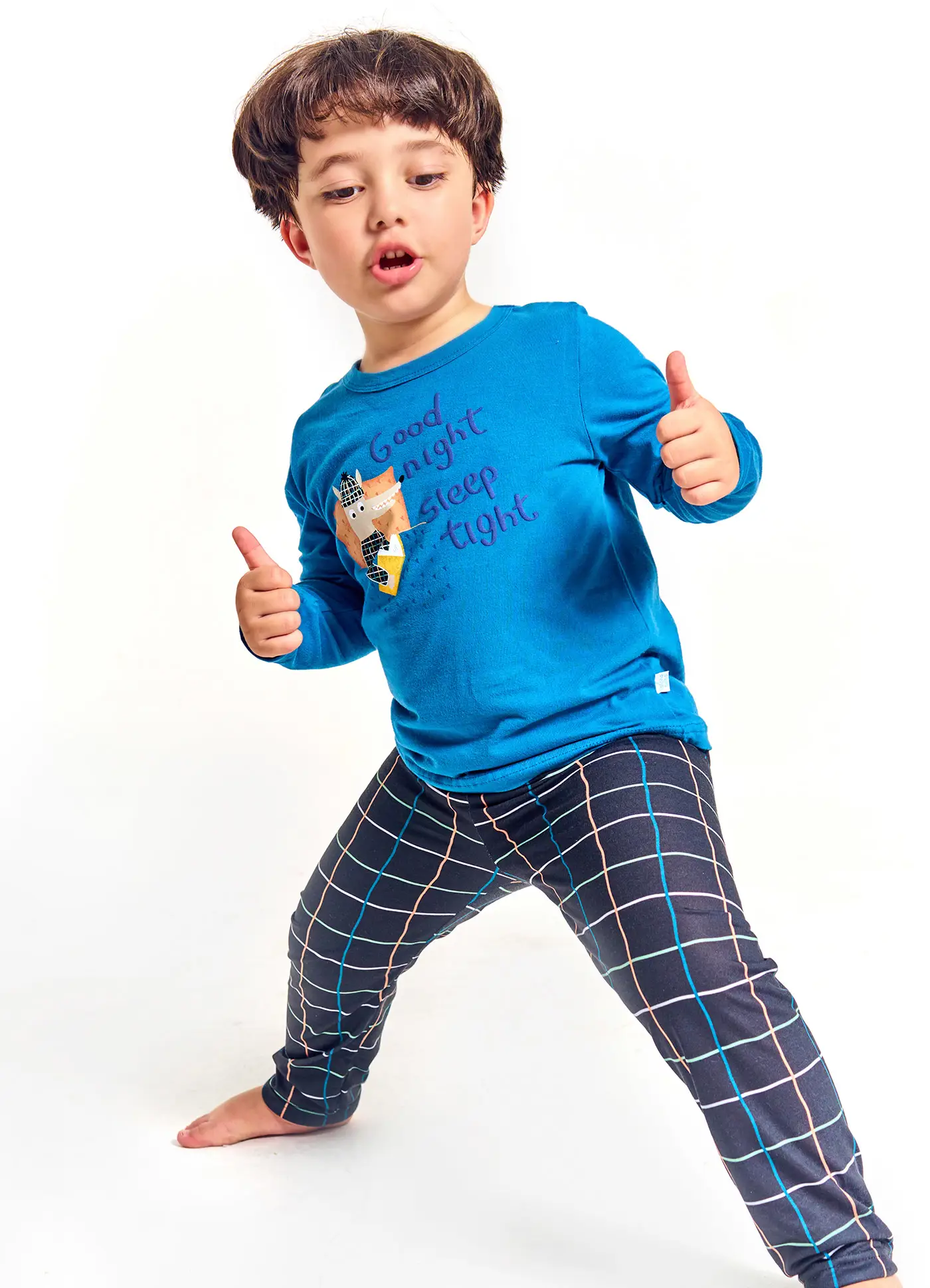 PIJAMA LONGO ALPHABETO COR PETROLEO 