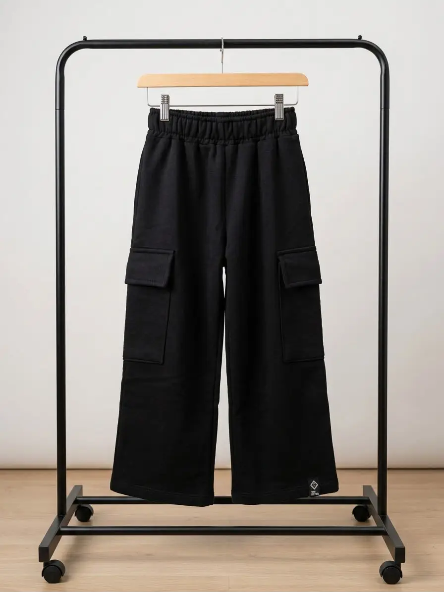 CALÇA DE MOLETON FAKINI COR PRETO 