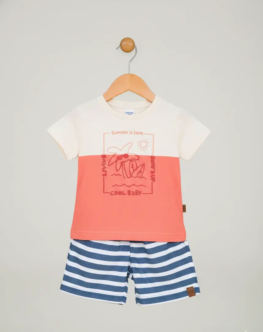 Miniatura CONJ. CAMISETA E BERMUDA SUMMER CORES AREIA E BCO E MARINHO 2