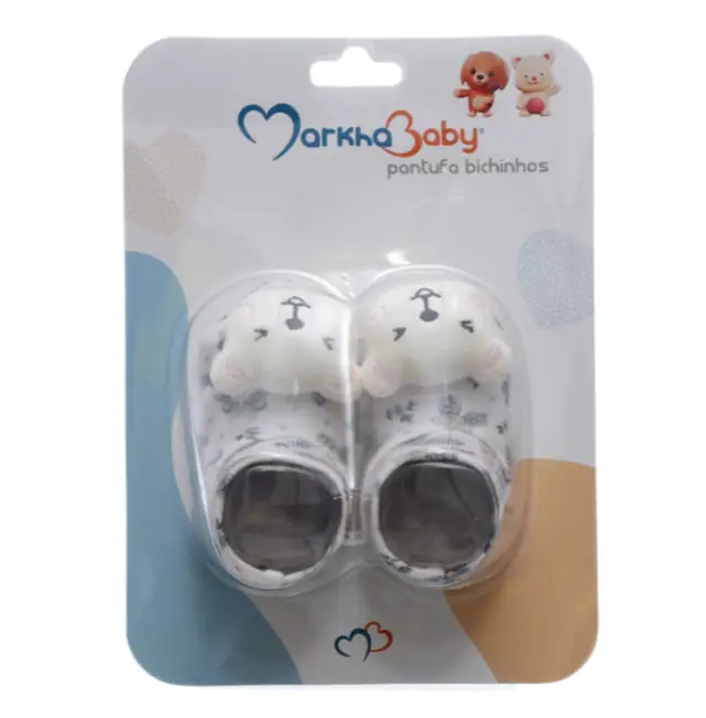 PANTUFA URSINHO ENCANTO CORES: BRANCO, AZUL E CINZA