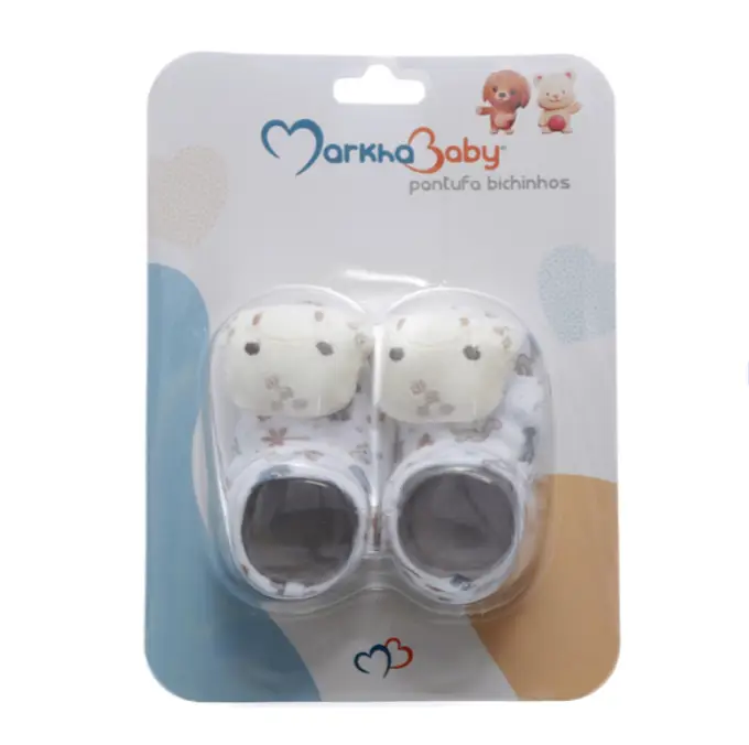 PANTUFA DINO CORES: BRANCO E BEGE