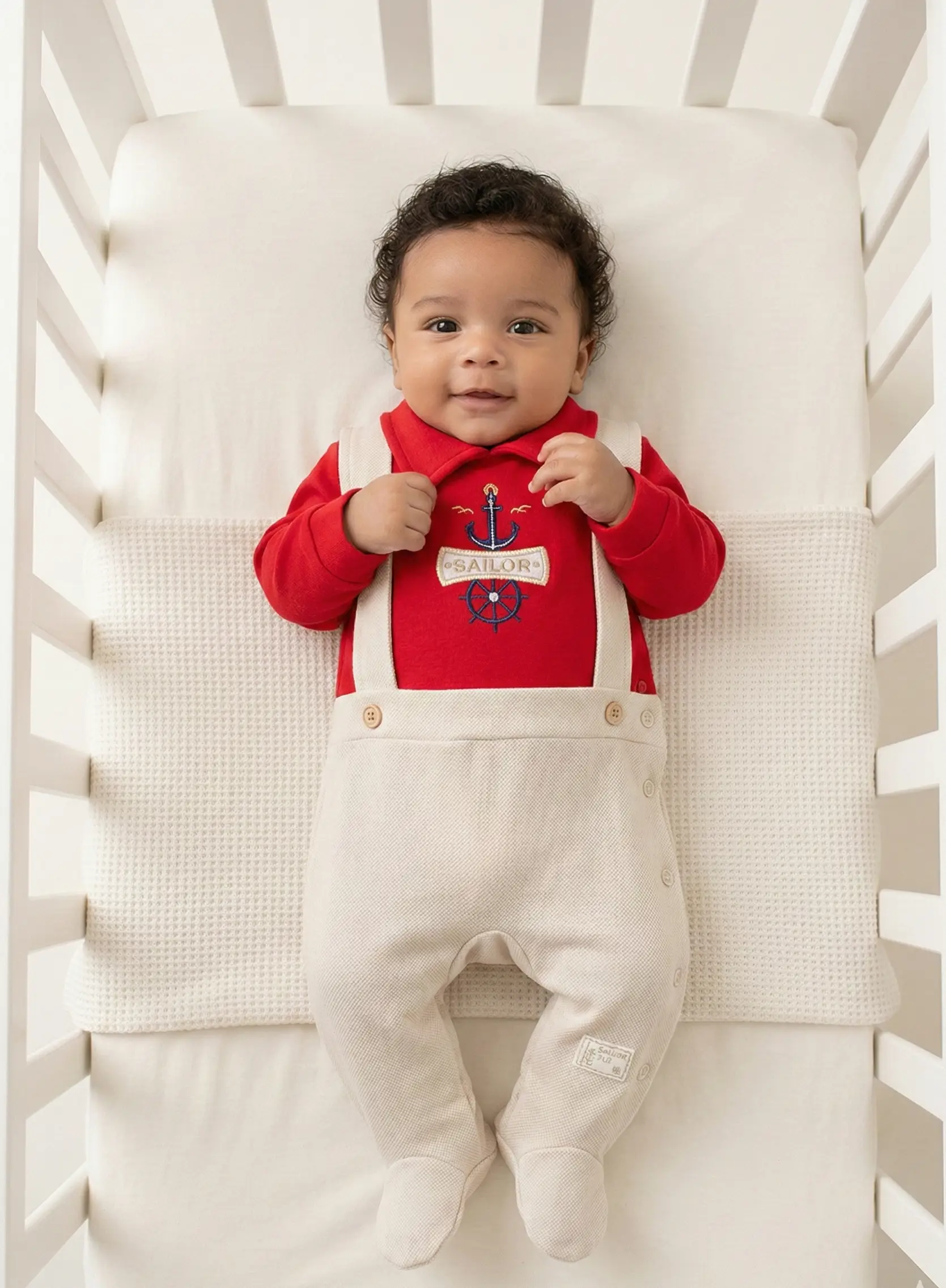 MACACAO LONGO PRESENTE DE ANJO MENINO BORDADO COR VERMELHO