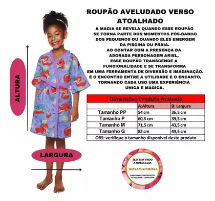 Miniatura ROUPAO INFANTL LEPPER  AVELUDADO COR PREDOMINANTE LILAS TEMA ARIEL 3