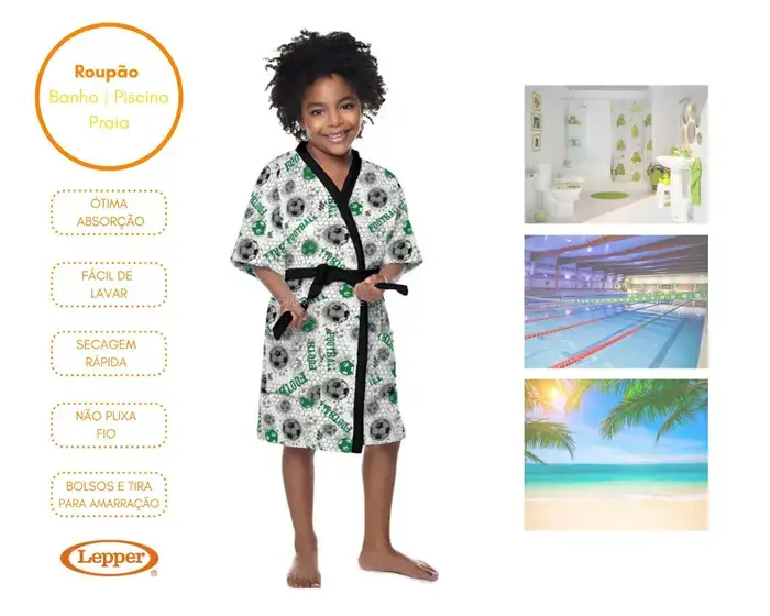 Miniatura ROUPAO INFANTL LEPPER QUIMONO ESTAMPADO TEMA SHOW DE BOLA FUTEBOL 3