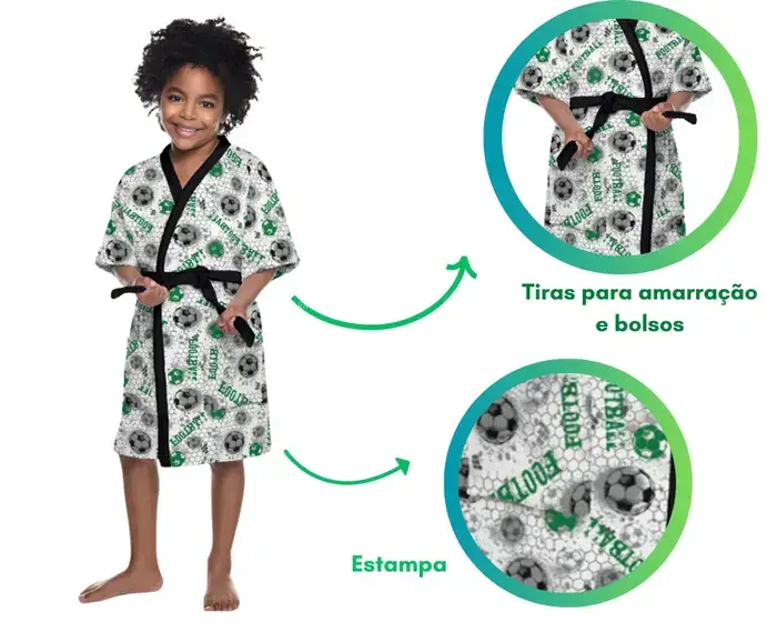 Miniatura ROUPAO INFANTL LEPPER QUIMONO ESTAMPADO TEMA SHOW DE BOLA FUTEBOL 2