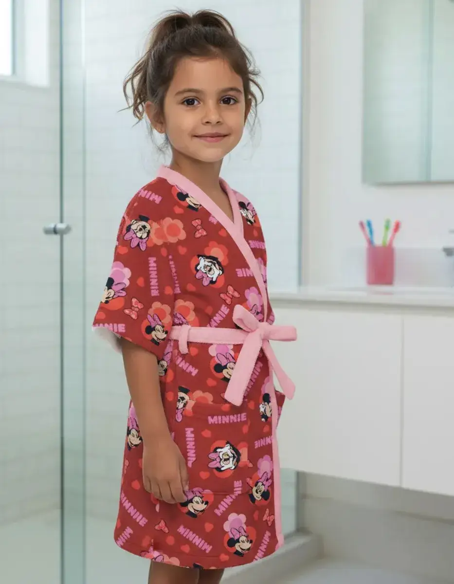 Miniatura ROUPAO INFANTL LEPPER QUIMONO ESTAMPADO VERMELHO TEMA MINIE  DISNEY 1