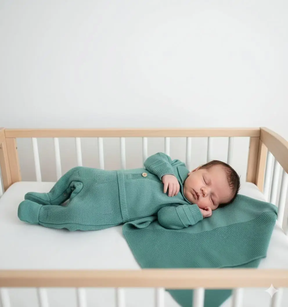 KIT MACACAO E MANTA  TERNURA EM TRICOT TRABALHADO COR VERDE