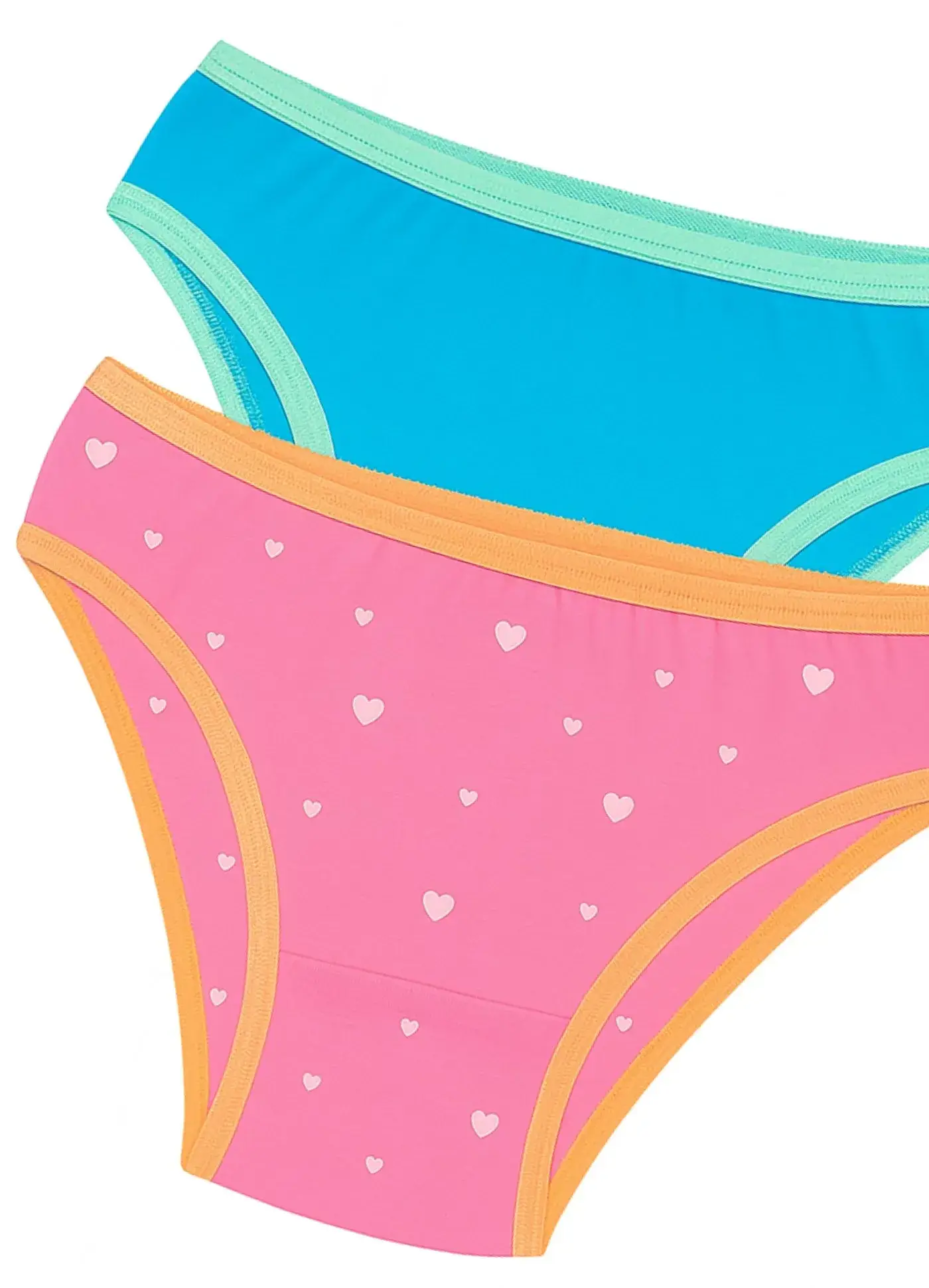 Miniatura KIT CALCINHA 1 ESTAMPADA E 1 LISA ROSA E AZUL 2