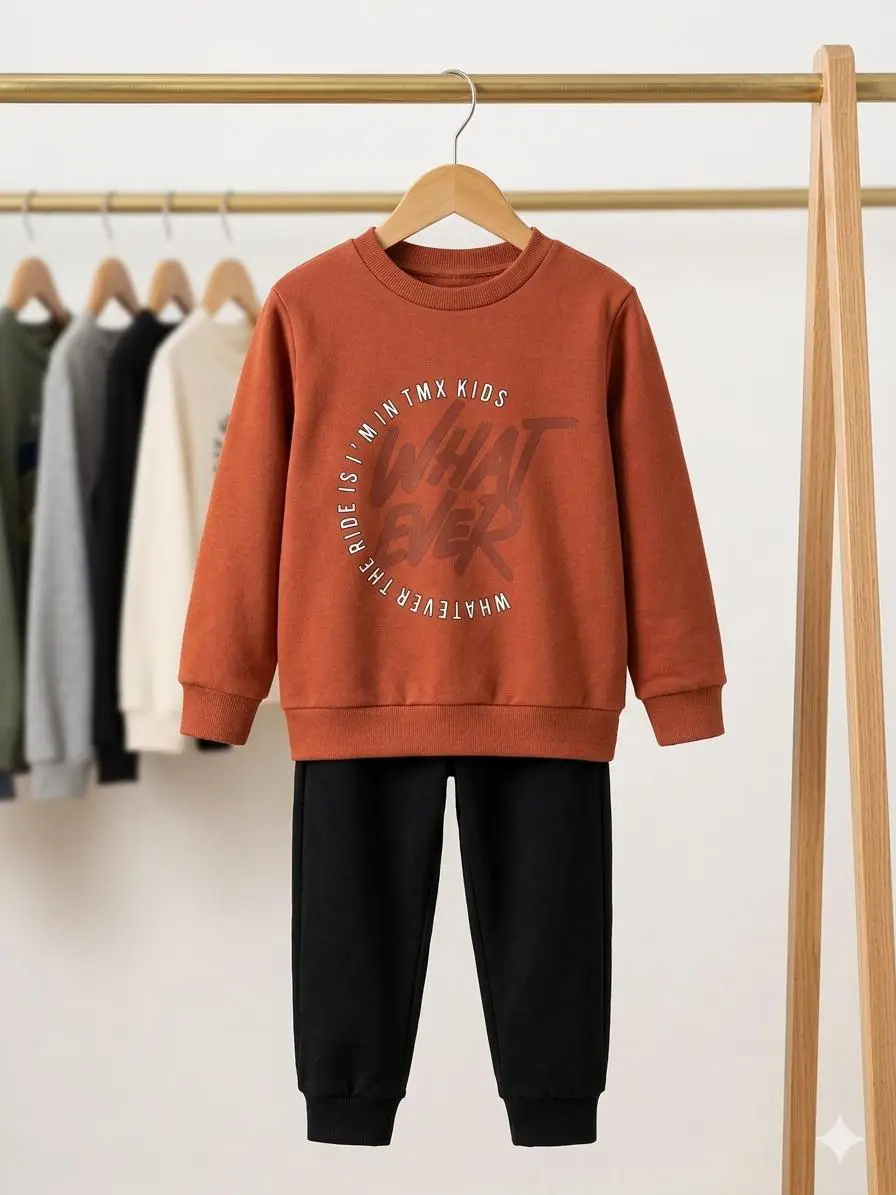 Miniatura CONJ. BLUSA E CALCA CORES TELHA E PRETO 2