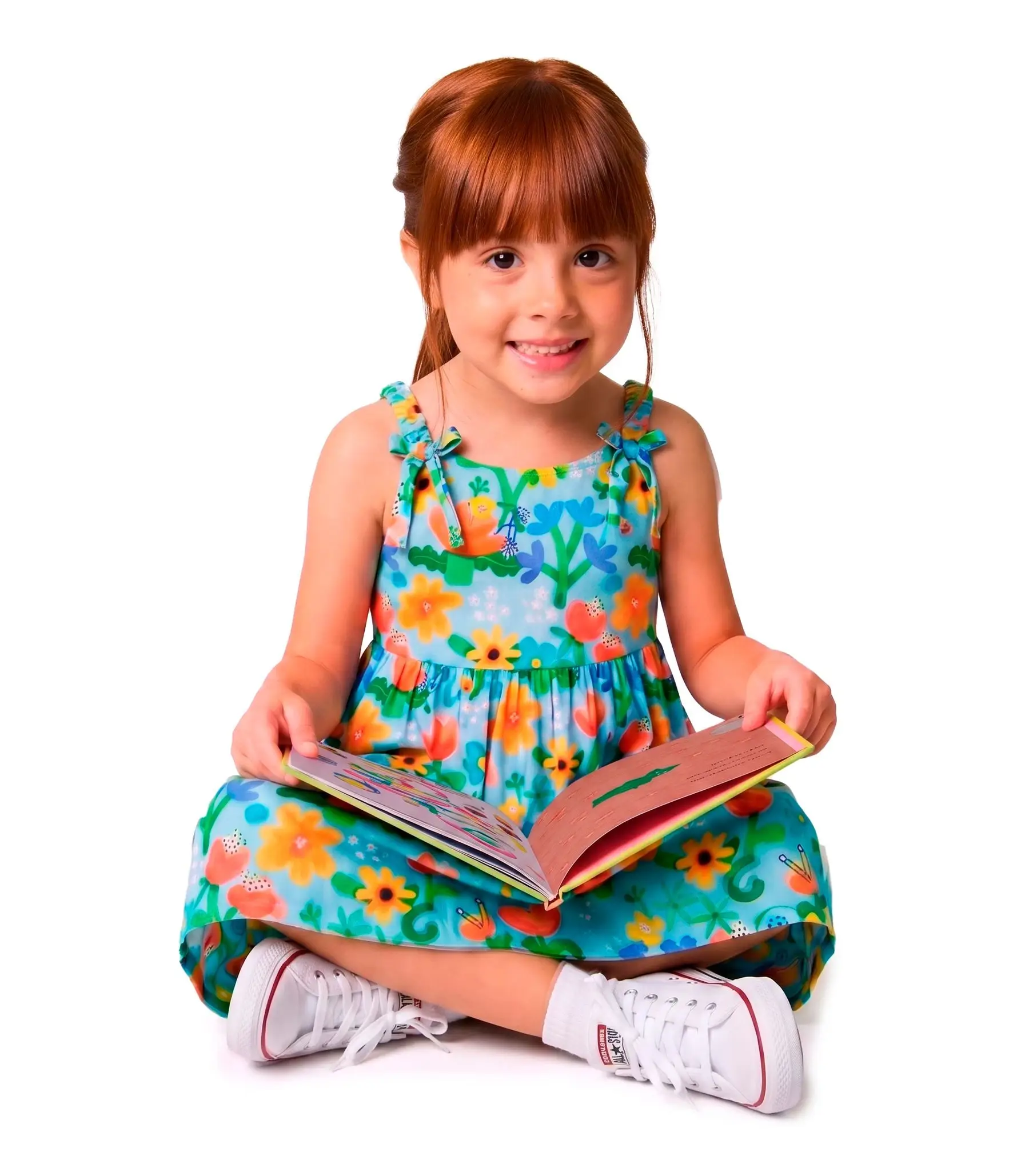 VESTIDO E LIVRO DIA DAS CRIANCAS AZUL