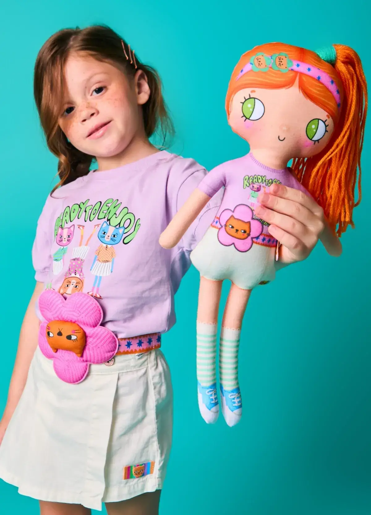 ALMOFADA POP CAT ROXO BB E LARANJA